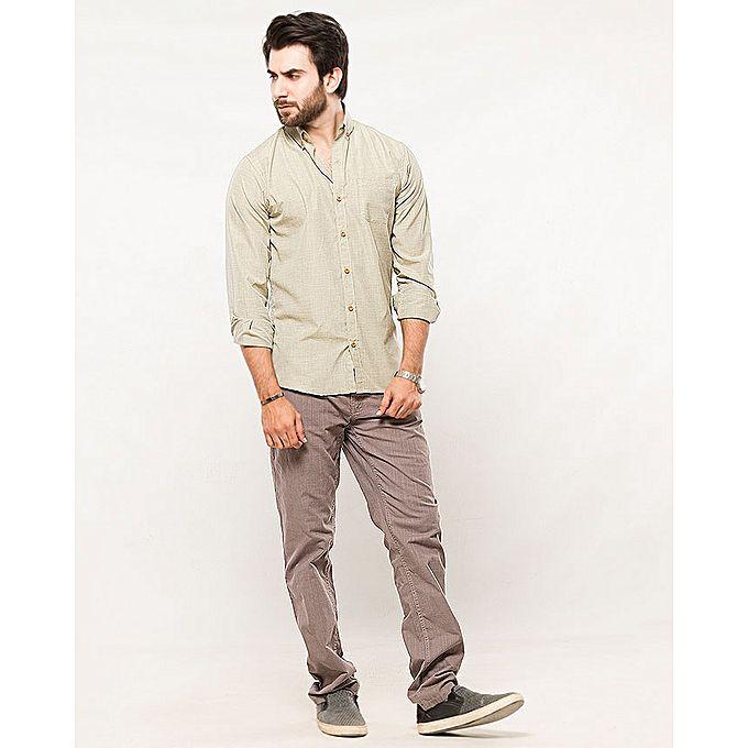 Comfortable Cotton Pants in Slim-Fior Men Basic Grey