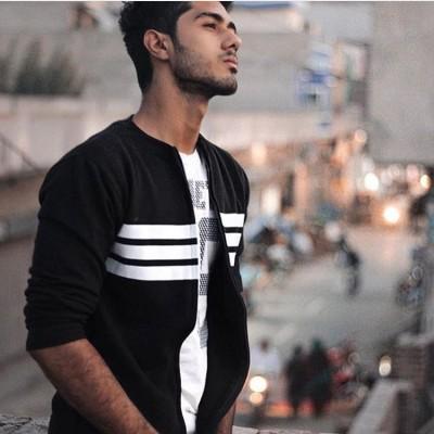 Regal Outfit Black Bomber Jacket white stripe for boys