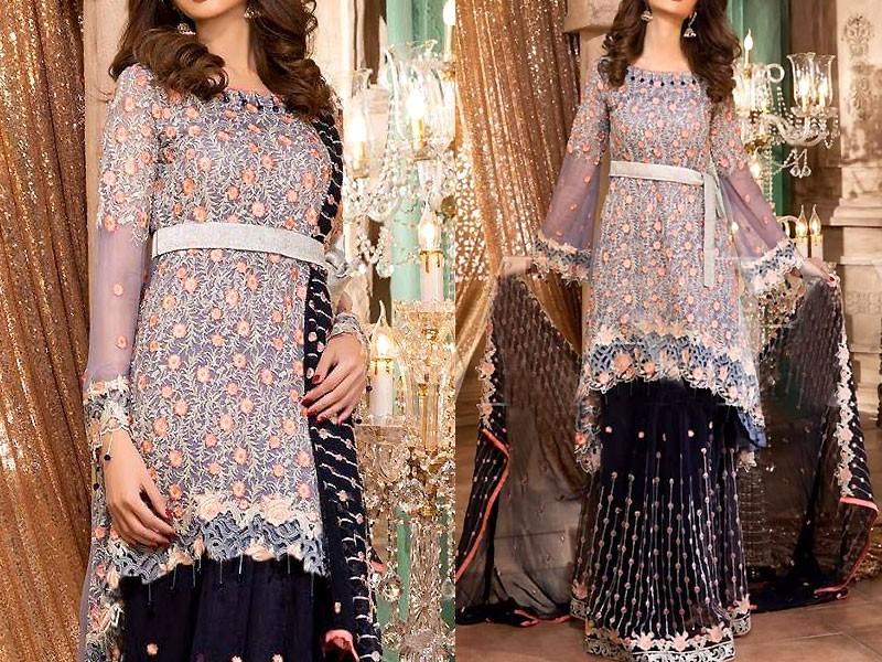 Embroidered Chiffon Party Dress For Ladies