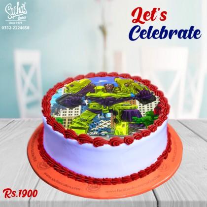Bring their favourite character to their birthday celebrations and make the little ones smile brighter. The cake is a chocolate cake with digital printing.