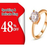 22k gold plated American Zircon Ring for Rs. 1,300/-