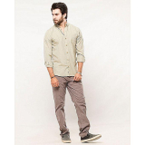 Comfortable Cotton Pants in Slim-Fior Men Basic Grey