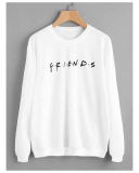 White F.R.I.E.N.D.S Printed Sweatshirt for Her